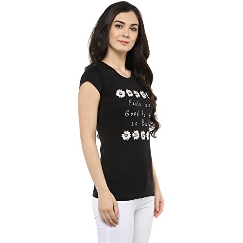 Image of Modeve Women Printed Cotton Blend Half Sleeve Round Neck T-Shirt for Summer