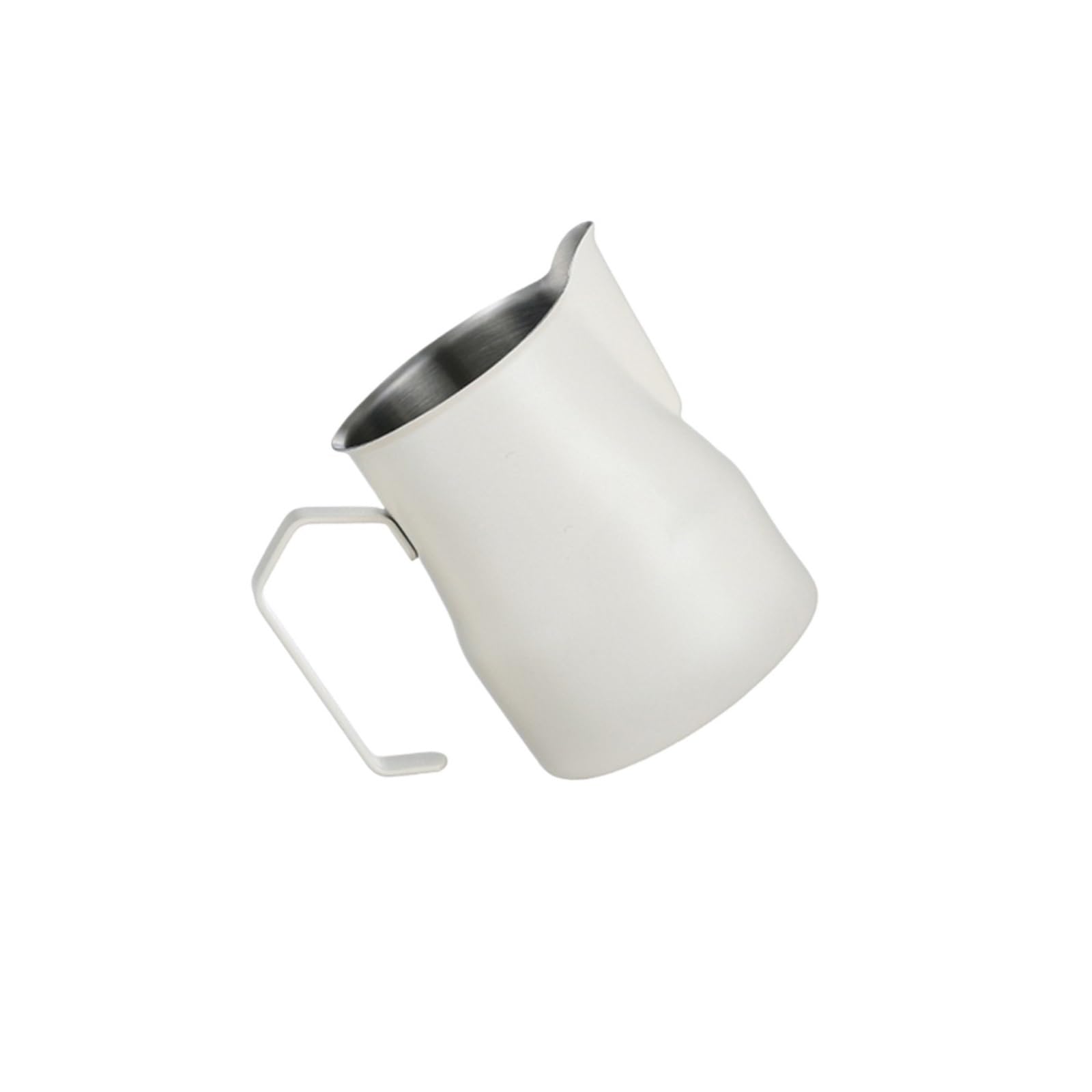 Máquina de jarra espuma leche acero inoxidable 350/500/700 ml(350ml,White)
