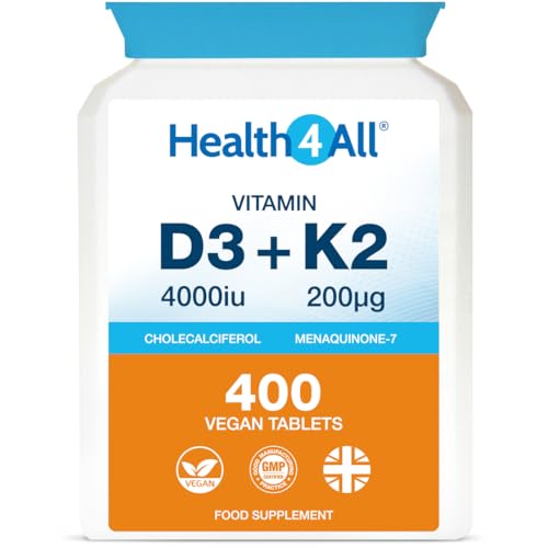 Health4All Vitamin D3 & K2 Supplement, 400 Tablets
