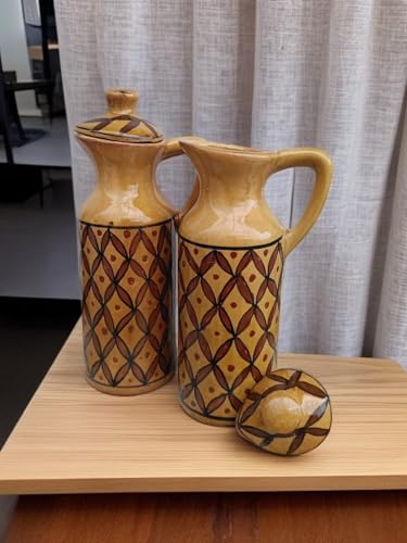 Image of MALAIKAH Ceramic Oil Dispenser Pack of 2 for Kitchen, Dining, Gifting, Home & Kitchen Decor