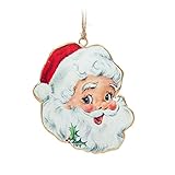 Abbott Collection 37-IMPRINT-039 Retro Santa Head Ornament, 5' H, Red