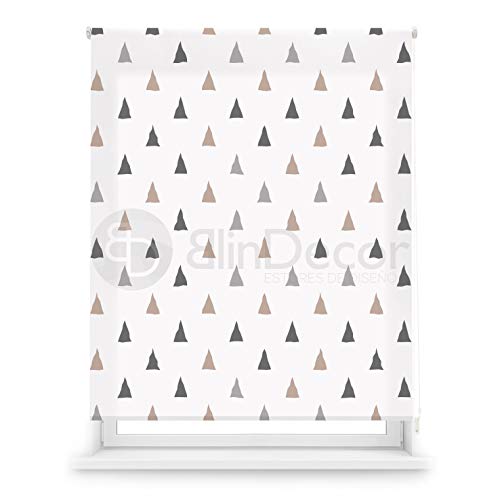 Blindecor estor enrollable translúcido con estampado digital Formas - Mountains, estor de 130 x 180 cm (ancho x alto). Tamaño de la tela 127 x 175 cm. Estor estampado digital