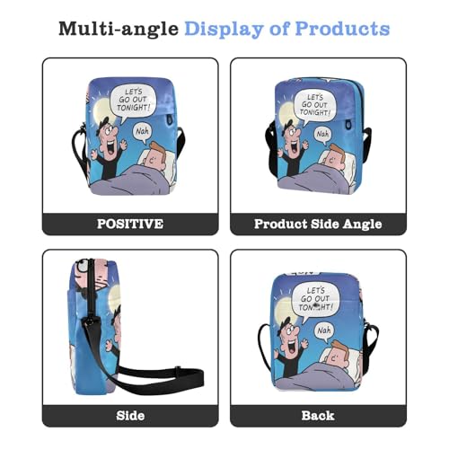 messenger bag shoulder bag men Womens Cross Body Purse Bags Adjustable Strap for Shopping Shopping- Lazy Night4