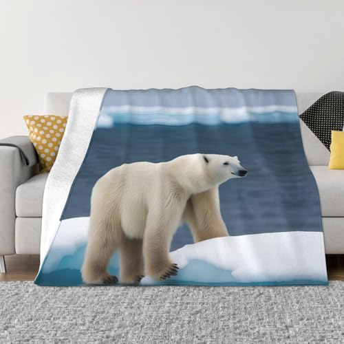 Couverture micro-polaire ours polaire lit flanelle plaid doux - 2