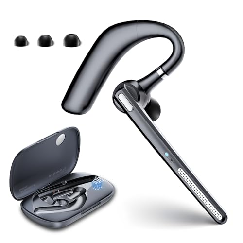 COTOE Bluetooth Headset V5.3, Wireless Earpiece with 500mAh Charging Case Hand-Free Headphones Noise Canceling Mic for Office/Driving/Business