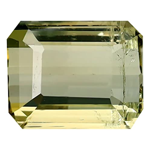 Tourmaline bicolore naturelle 1.75 ct, pierre octogonale 8x6 mm, cadeau précieux de joaillerie