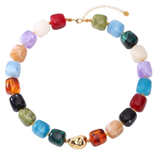 QUEFE Chunky Colorful Beaded Choker Necklace for Women Statement Choker by QUEFE - Used condition - US$11.55