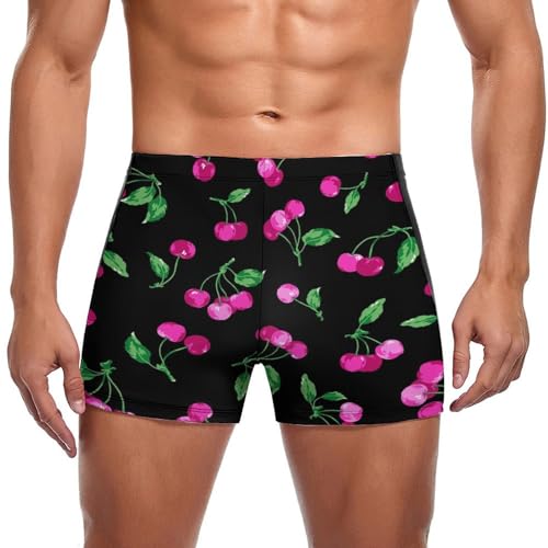 Slip de bain pour homme Cerise - Short de bain type boxer pour la natation