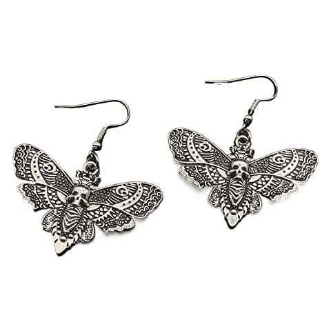 HJLIKE Earrings Aesthetic Punk Style Moth Pendant Women's Personality Earrings Skull Gothic Drop Earrings Female Party Jewelry Gifts Cover