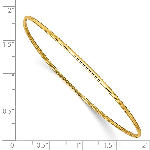 Diamond2Deal Solid 14K Yellow Gold 1.5Mm Slip On Bangle Bracelet For Women #TOP2