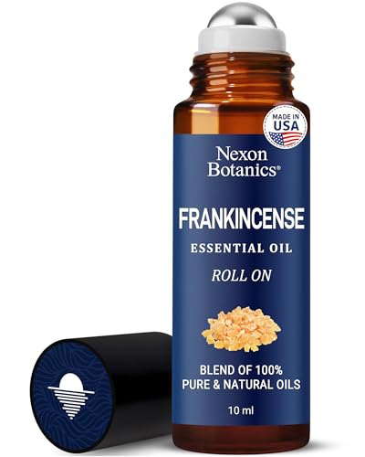 Frankincense Essential Oil Roll-On Blend 10 ml - Pure, Natural Oil with Grapeseed for Aromatherapy & Skin Care - Nexon Botanics