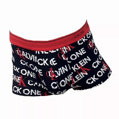 Calvin Klein Men's CK ONE Microfiber Low Rise Trunks (US, Alpha, Medium, Regular, Regular, Black/white)