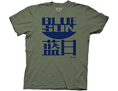 Joss Whedon Serenity Blue Sun Logo Mens T-Shirt (Military Green), Large