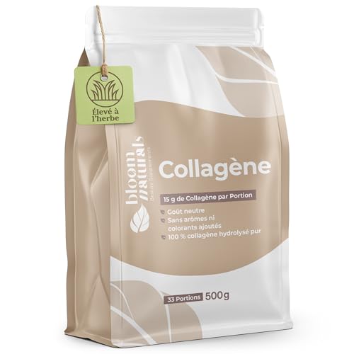Collagene Poudre 500g - 15g par Portion - 100% Collagène Hydrolysé Pur, Goût Neutre - 33 Portions - Produit en Allemagne