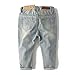 KIDSCOOL SPACE Baby Girl Boy Jean,D Ring Elastic Band Inside Ripped Denim Pants,Light Blue,4-5 Years