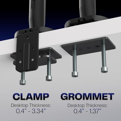 VIVO Flexible Mechanical Arm Single Ultrawide Monitor Desk Mount for Up to 35 inch Screens, Heavy Duty Clamp, Holds Ultra Wides Up to 24.2 lbs, Black, STAND-V10PH by VIVO - Image 8