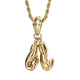 Nynelsong Herren Anhänger 18 Karat vergoldet/versilbert Boxhandschuhe Halskette