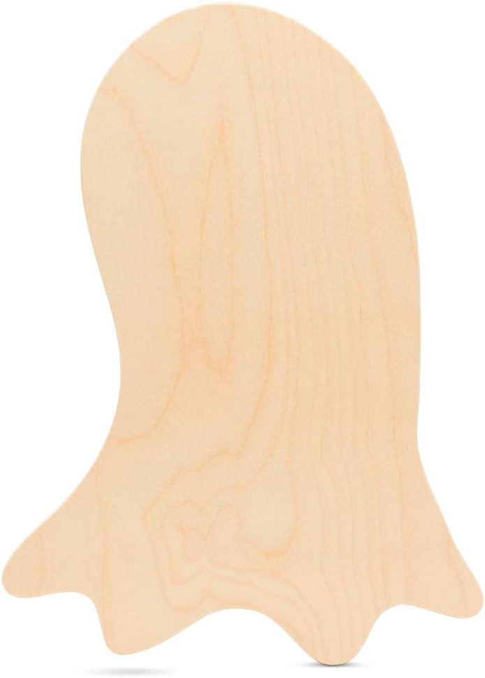 Large Wooden Ghost Shapes 16 x 11.5 Inch, Bag of 2 Unfinished Wood Ghost Cutouts, Baltic Birch Halloween Ghost Cutouts for DIY'ers & Crafters by Woodpeckers