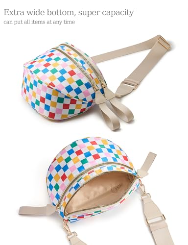 Image of FEIBOON Spacious Checkered Nylon Crossbody Bag Bum Bag Handbags Wallets for Women