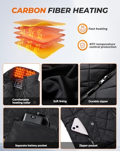 Image of Women's Heated Vest with 16000mAh 7.4V Battery, Ergonomics Heating System, Smart Temp Control, Heated Vest for Women