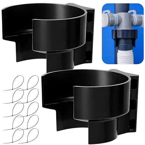Adnee 2 Pack Swimming Pools Plunger Valve Bracket, Pool Intake Hose Bracket Compatible with Most Brands, Anti-Slip Pool Valve Support for Above Ground Pools Accessories