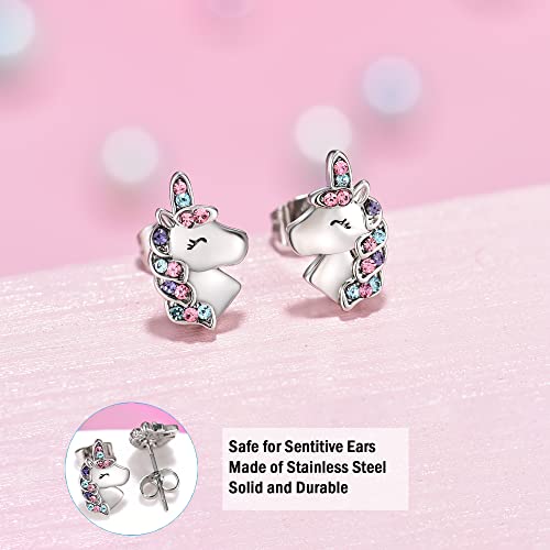 Kingsin Unicorn Earrings For Girls Hypoallergenic Earring For Girl Unicorns Jewelry Gifts For Daughter Granddaughter Sister Women Valentines Christmas Party Birthday Graduation Back To School Day #TOP4