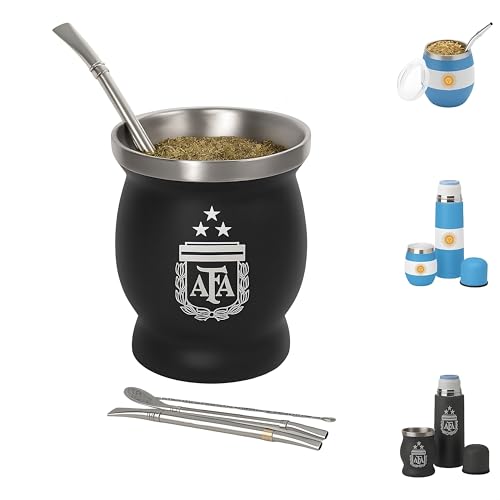 Aurum® Mate Argentino, Yerba Mate, Vajillas Completas Modernas, Te Matcha Kit, Bombilla, Yerba Argentina, Taza Calabaza, Termo Mate (D10S)