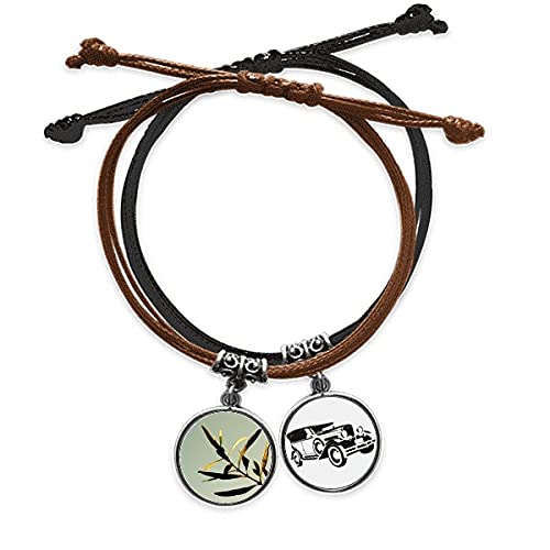 Bracelet corde Nature Photo avec motif feuille en cuir un cadeau inspirant pour les proches