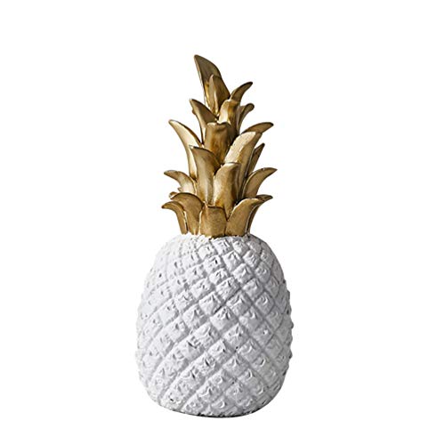 Yardwe Pineapple Figurine Artificial Resin Fruit Ornament Fruit Decor Hawaii Party Decorations Photography Props For Home Kitchen Party Display White #TOP6