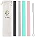 ALINK Reusable Silicone Boba Straws, Extra Large Bubble Tea Smoothie Straws for Popping Tapioca Pearl, Pack of 4 with Cleaning Brush and Case - 10 in x 14 mm - Black, Gray, Green, Pink