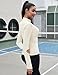Rapbin Workout Jackets for Women Full Zip Up Cropped Athletic Long Sleeve Lightweight Slim Fit Running Tops with Pockets