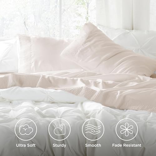 Image of Bedsure Queen Sheet Set - 4 Pieces Soft Queen Size Sheets - Breathable & Cooling - Hotel Luxury - Easy Care Polyester Microfiber Bedding for Women, Men, Cream