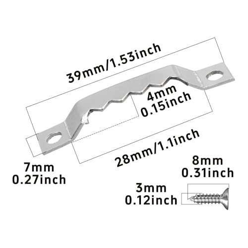 Image of 50PCS Small Sawtooth Picture Hangers, Heavy Duty Sawtooth Hangers, Silver Metal Photo Frame Hanging Hardware for Hanging Pictures Frames Mirrors Artwork