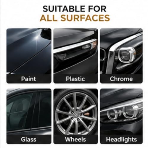 Image of CAR SAAZ Premium All-in-One Car Polish Spray 200ml - Deep Gloss Shine, UV Protection & Long-Lasting Finish | Multi-Surface Car Care Solution with Sponge Applicator