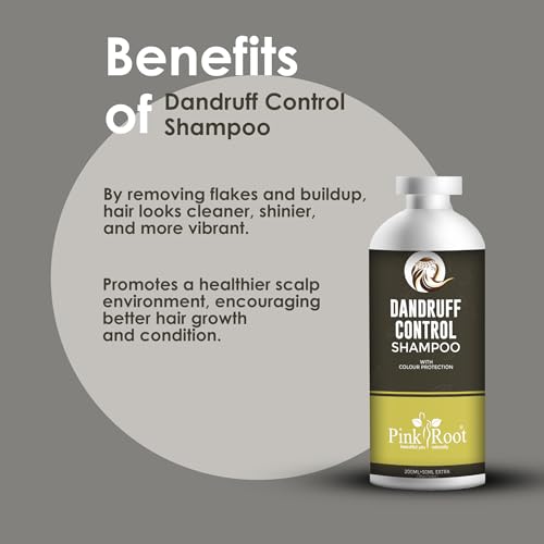 Image of Pink Root Dandruff Control Shampoo 250ml and Conditioner 250ml (Pack of 2) - For Controlling Dandruff, Hair Growth