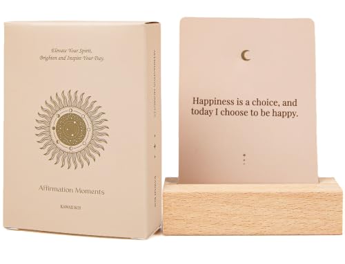 Affirmation Moments 53 Positive Affirmation Cards for Women with Display Stand Daily Inspirational Cards for Mindfulness Motivation & Self Care Uplifting Gift for Women