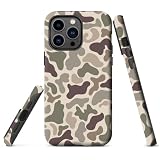 Generic iPhone 13/14 Case, Retro Camo Design, Dual Layer Soft Silicone Hard PC Bumper Case