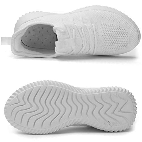 Image of Womens Ladies Walking Running Shoes Slip On Lightweight Casual Tennis Sneakers Girls Kids Zapatos de Mujer White