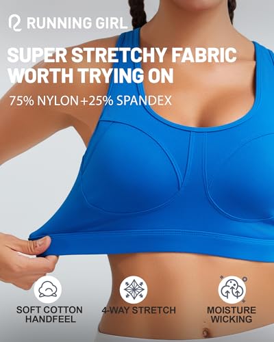 Image of RUNNING GIRL Sports Bras for Women High Support Moulded Cup High Impact Sports Bras Racerback Workout Running Yoga Bra