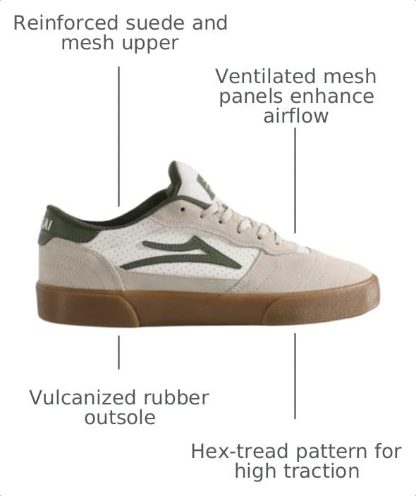 Image of Lakai Cambridge Men's Low-Top Skate Shoes, Vulcanized Skateboard Sneakers