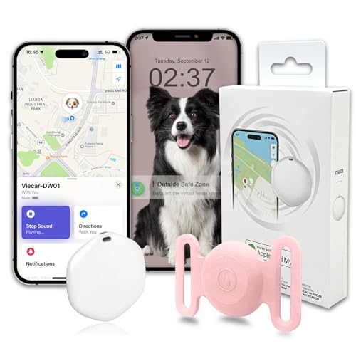 GPS Tracker for Dogs, Mini GPS Pet Tracker with Silicone Cover, IPX8 Waterproof GPS Tracker for Kids,No Monthly Fee,Work with Apple Find My(iOS Only),Dog Tracker Finder Tracker Pets-Pink-6 - image 8