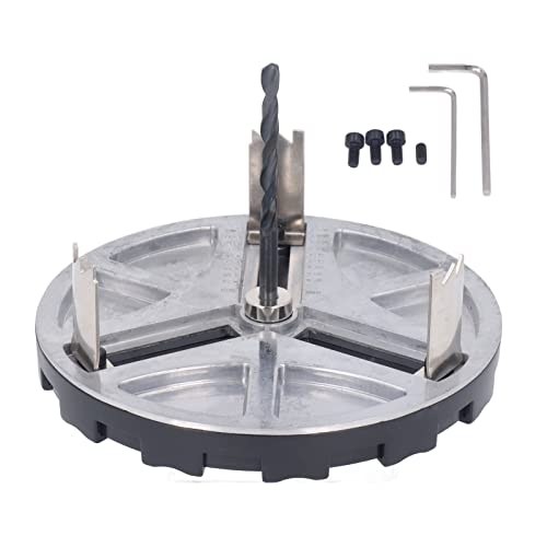 Baxnore Herramienta de sierra perforadora ajustable, perforadora circular profesional de varios tamaños para madera, plástico, plomería con cuchillas triples y taladro de posiciona