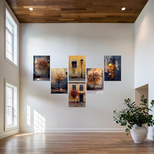 Image of SiddArtify Vintage Floral Wall Art Prints Set - Rustic Rose Poster Decor for Living Room Bedroom Office - 12x18 inch Sticker Pack of 6