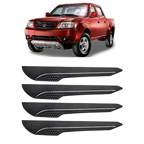 Image of AOSIS-Car Bumper Protector /Bumper Guard for Tata Xenon with Single Chrome Stripe (4-Pcs)