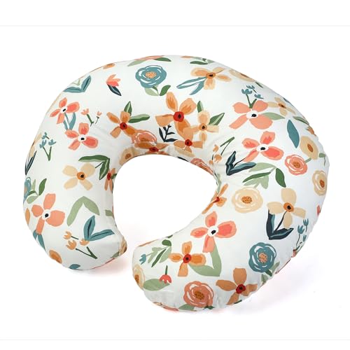 Image of DUOSHIDA Nursing Pillow,Breastfeeding Pillows for Mom, Easy Clean Removable Cover, Breast Feeding Pillow with Breathable Filling, Tummy Time, Sitting Support (Flower Printing)