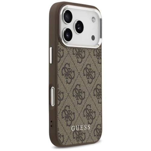 Coque iPhone 17 Pro Guess finitions premium marron 4G Classic MagSafe - 4