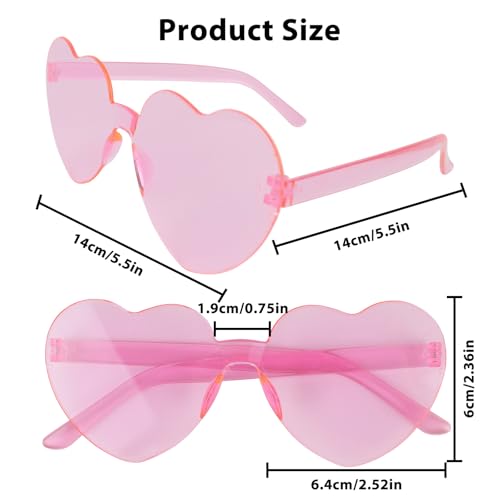 12 Pairs Heart Sunglasses for Women Girl Heart Sunglasses Rimless Fun Trendy Heart Sunglasses Party Favor2