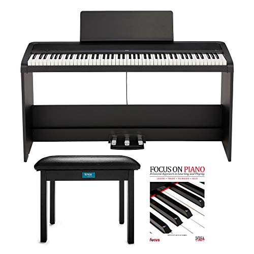 Korg B2SP Piano numérique 88 touches avec support, unité à trois pédales, banc de piano Knox Gear et livre de piano (3… - Les Beatles, Paul McCartney, John Lennon, RIngo Starr, George Harrison Korg B2SP Piano numérique 88 touches avec support, unité à trois pédales, banc de piano Knox Gear et livre de piano (3…