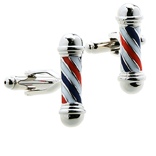 Mancuernillas Barber's Pole en Caja de Regalo con Paño miniatura 2