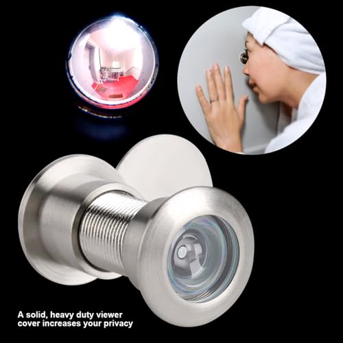 Eujgoov 35mm - 60mm Privacy Cover Door Viewer Protect Home Against Intrusions, with Solid Cover for Wooden and Iron Doors (Brushed) miniatura 7